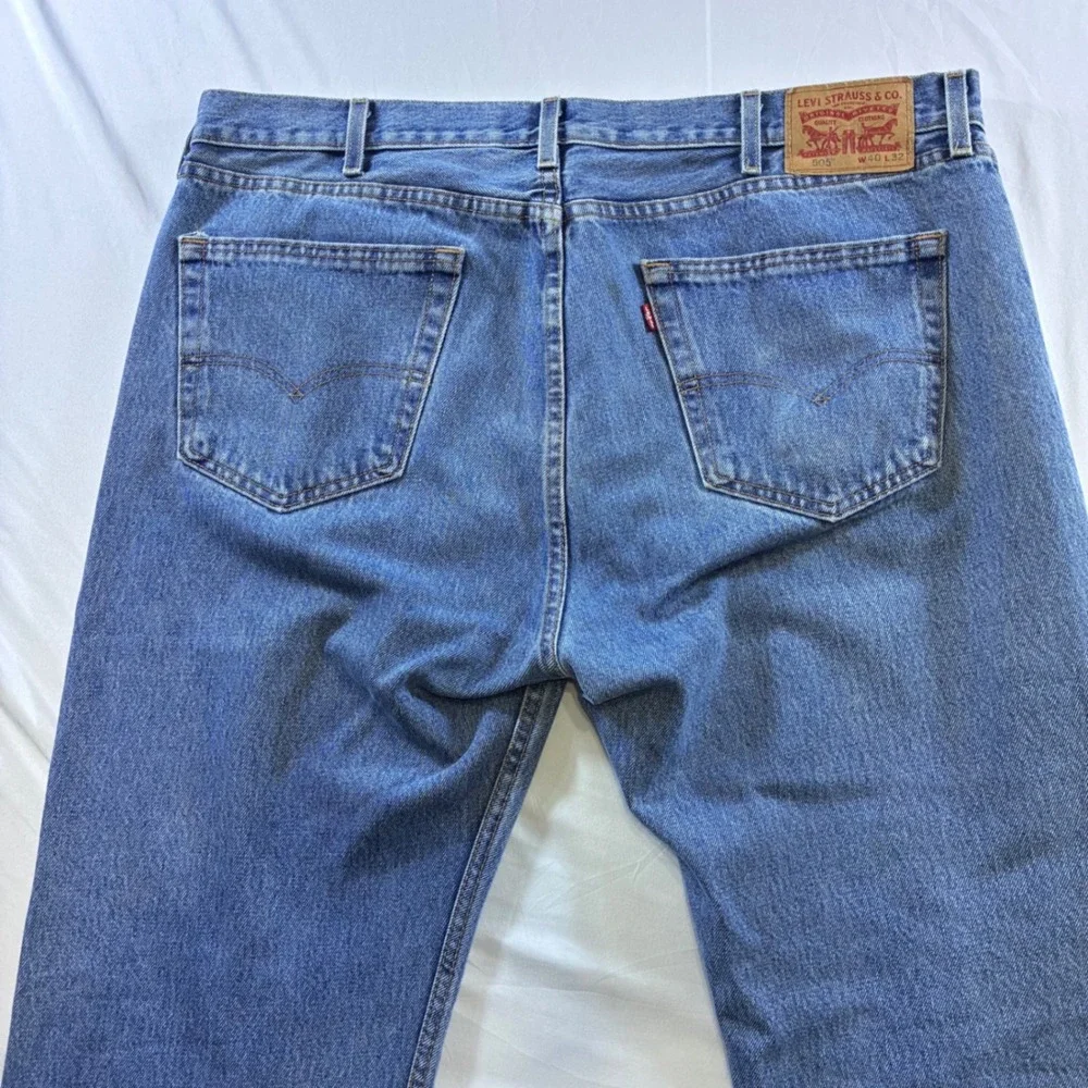 Levis 505 Regular Fit Straight Leg Jeans Mens 40x32 Blue Denim 00505-4891‎